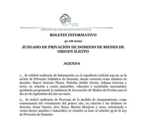 Poder Judicial Hn On Twitter Audiencias Desarrolladas En El