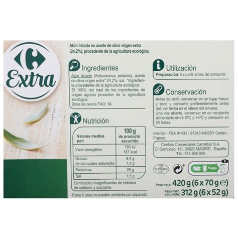 At N En Aceite De Oliva Virgen Extra Ecol Gico Carrefour Pack De