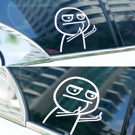 SMILEY FACE MIDDLE FINGER Vinyl Decal Sticker Car Window Wall Bumper Funny