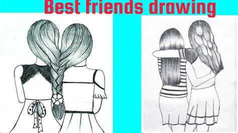 Best Friend Pencil Sketch Step By Step How To Draw Friendship Day