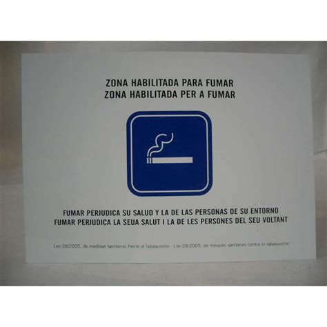 Letrero Pvc Zona Habilitada Para Fumar Mod Oficial