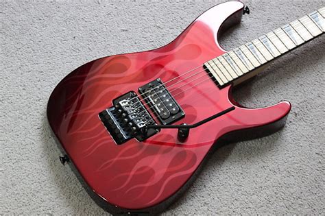 Jackson M I J Made In Japan Dinky Red Ghost Flames Reverb