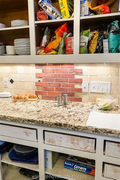 DIY Faux Brick Backsplash Tutorial