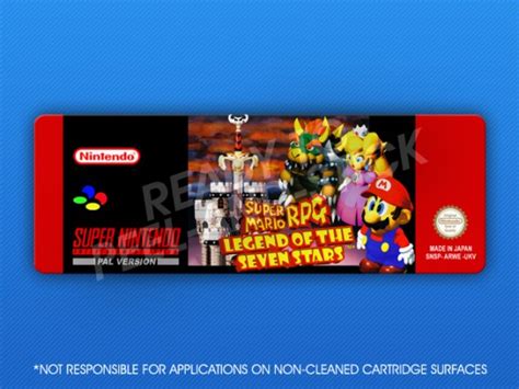 SNES Super Mario RPG PAL Label Retro Game Cases