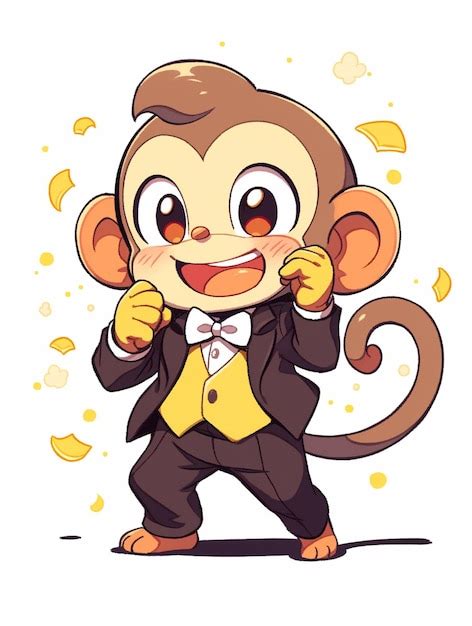 Premium Ai Image Cartoon Monkey In A Suit And Tie With A Fist Up