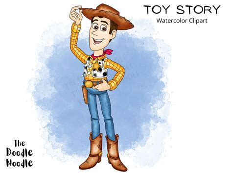 Woody Png Toy Story Hand Drawn Watercolor Clipart Cute Etsy