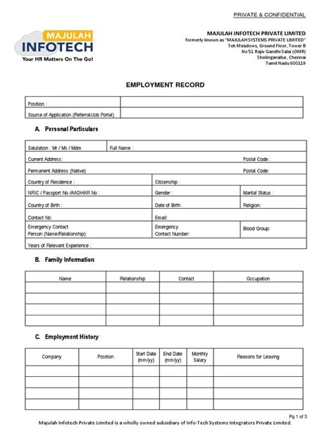 (INDIA) Existing Staff Employment Record Form | PDF | Crimes | Crime ...