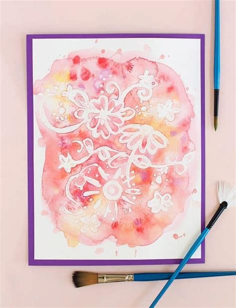 Rubber Cement Watercolor Resist Art Persia Lou