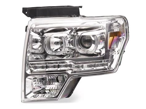 F 150 Led Halo Projector Headlights Chrome Housing Clear Lens 09 14 F 150 W O Factory Hid