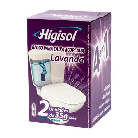 Bloco Sanitário Higisol 2x35g para Caixa Acoplada Lavanda Pedra