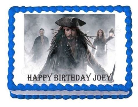 Pirates Of The Caribbean Jack Sparrow Party Edible Cake Image Cake