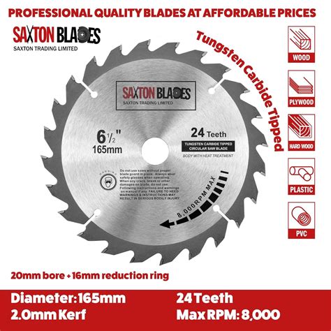 Saxton Tct Circular Wood Saw Blade Mm X Mm Mm Ring X Teeth