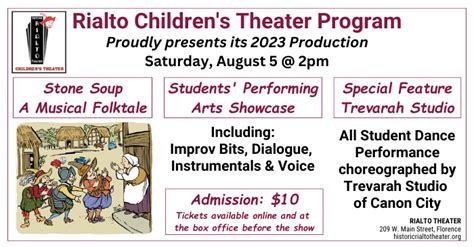 Children's Theater Program & Show - Historic Rialto Theater