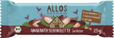 Allos Biologische Pure Schokolette 25 G Piccantino Onlineshop