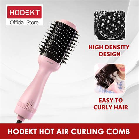 HODEKT Hot Air Cool Air Brush Comb Hair Curler Hair Dryer In Rotation Multifunction Hair