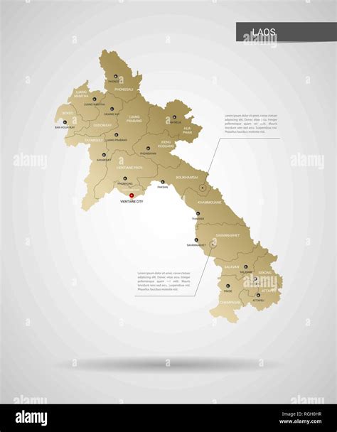 Vector Estilizados Mapa De Laos Infograf A D Oro Ilustraci N Mapa Con