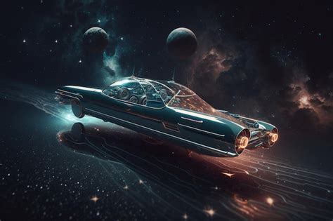 Premium AI Image | A flying car with the word space on it