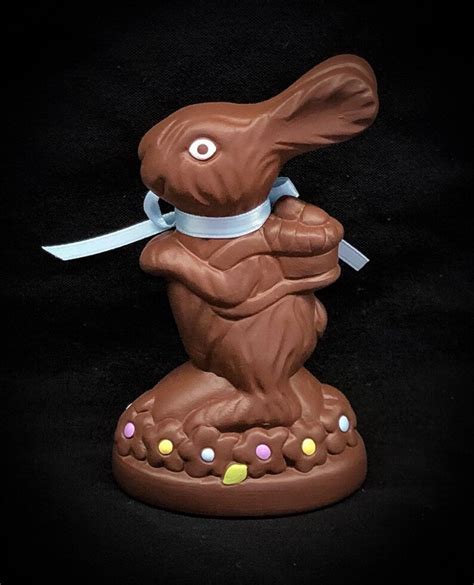 Ceramic Chocolate Bunny Chocolate Easter Bunny Ceramic Etsy