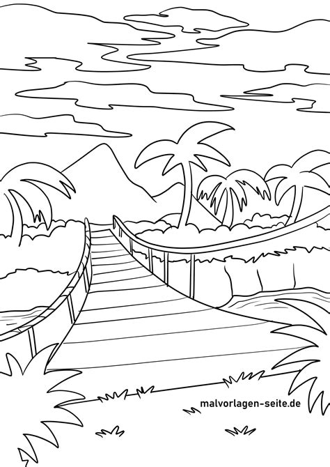 Malvorlage Ausmalbilder Bruecken Brucke Gebaude Sketch Coloring Page