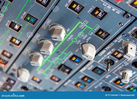 Airbus A320 overhead panel stock photo. Image of airline - 91164446