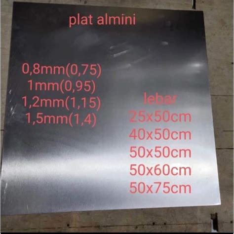 Plat Almini Ukuran Sesuai Yang Ada Digambar Dan Varian Plat Aluminium