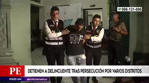 Policía detiene a delincuente tras intensa persecución por varios