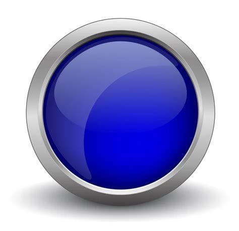 Shiny Metallic Blue Button Stock Vector Baavli