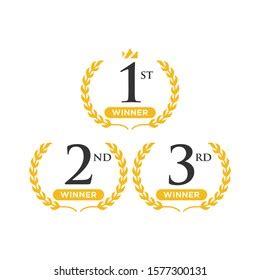 Award Label First Second Third Winner Stock Vector Royalty Free