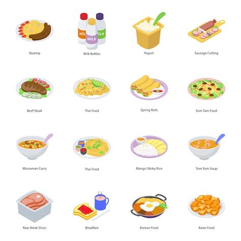 Premium Vector Fast Food Isometric Icons