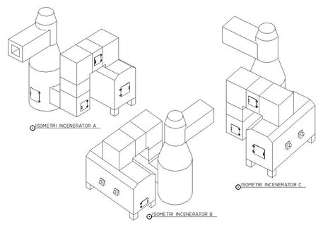 Isometric View Of Incinerator Machine In Detail Autocad D Drawing Cad