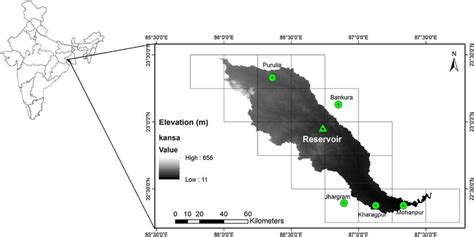 Index Map Of The Kangsabati River Basin Showing 20 Rainfall Grids Of