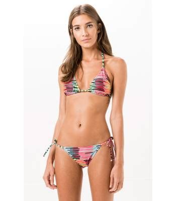 Salinas Bikini Frufru Listrado Colorido Calypso Até 30 dias para trocar