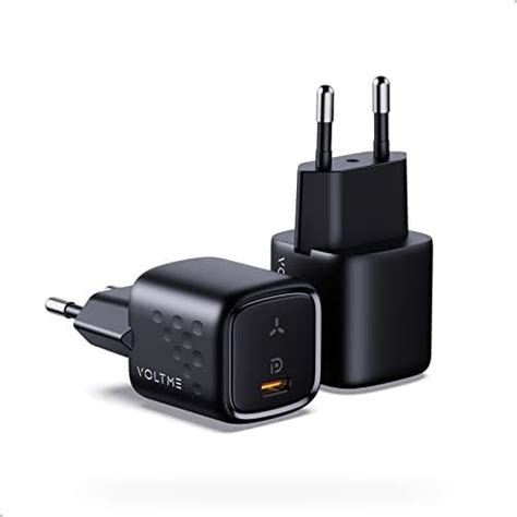 Voltme 30w Usb C Ladegerät Gan 2 Pack Schwarz Kompaktes Adapter Netzteil Usb C Ausgang