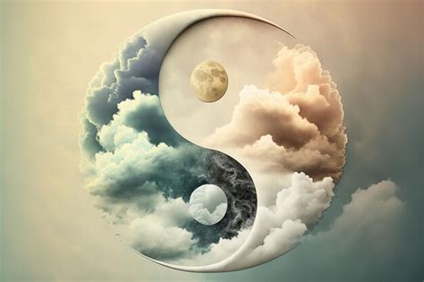 Premium Photo Ai Generated Illustration Of Yin Yang Symbol In Heaven