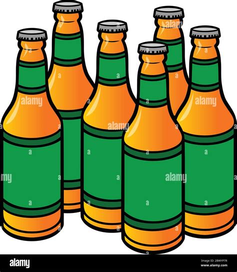 Beer Bottles A Cartoon Illustration Of Beer Bottles Stock Vector