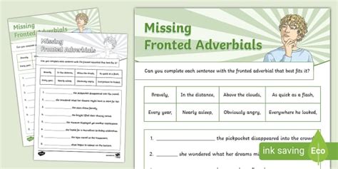 Missing Fronted Adverbials Worksheet Teacher Made Twinkl