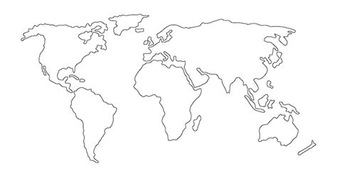 Premium Vector | Outline world map vector illustration isolated on ...