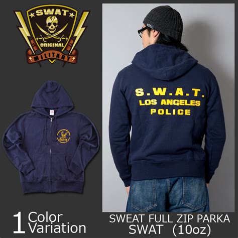 ミリタリーショップ専門店 SWAT SWAT ORIGINALスワットオリジナル LEパーカー 10oz LAPD S W A T