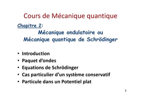 M Canique Quantique I M Canique Ondulatoire Ou M Canique Quantique De