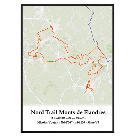 Nord Trail Monts De Flandres Affiche Design En Papier Recycl The