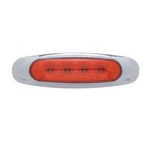 Lampara Led Roja Banana Lente Rojo Aro Plastico Cromado