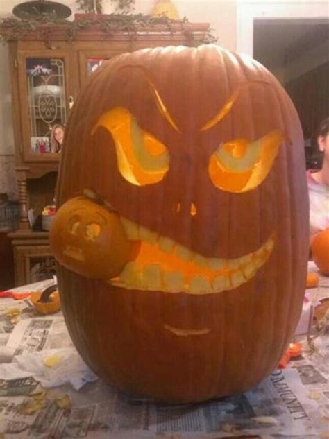 My Masterpiece A Pumpkin Eating A Smaller Pumpkin Very Fun To Do But