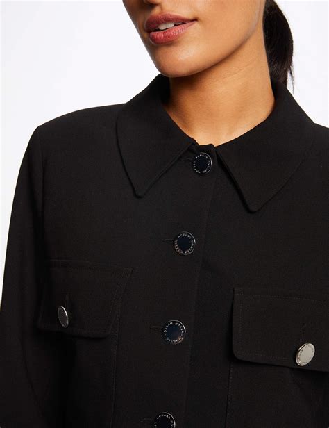 Veste droite boutonnée noir femme Morgan