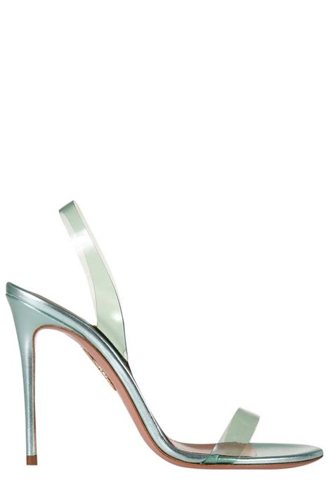 Aquazzura 105mm So Nude Plexi Slingback Sandals In Cool Mint ModeSens