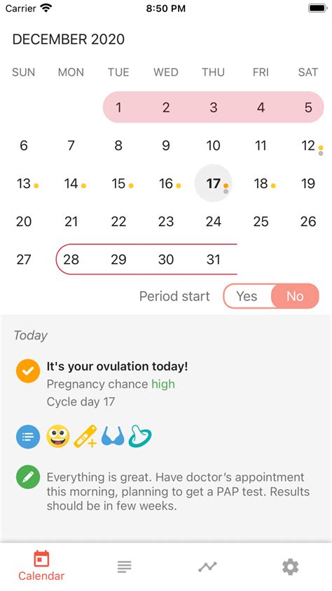 Period Tracker App. for iPhone - Download