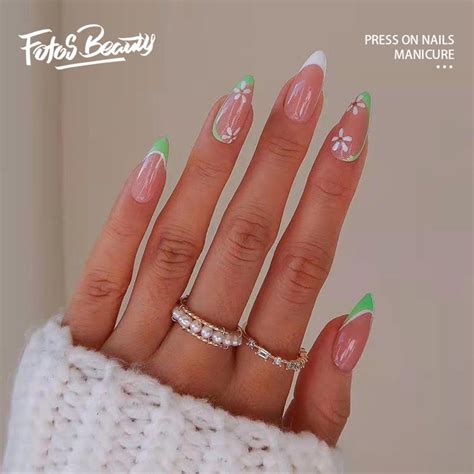 Fofosbeauty Pcs Almond Press On Nails Tips Medium Fake Nails