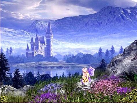 Enchanted Fairy Wild Flowers Mountains Castle Fairy Enchanted Hd