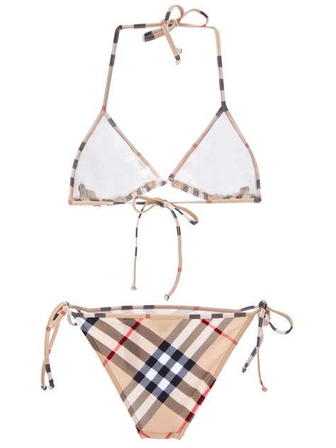 Lyst Burberry Brit Checked Bikini In Natural