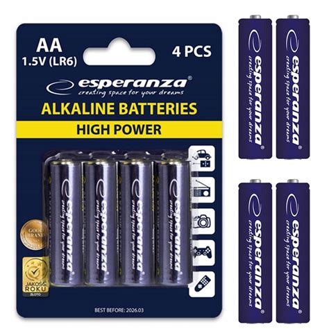 Set Baterie Alcaline Esperanza AA 1 5V R6 LR6 LR06 14 5 X 50 5 Mm