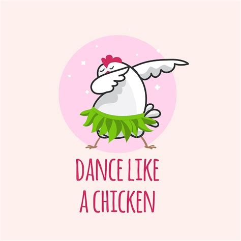 Premium Vector | Dance like a chicken cute and funny postcard chicken ...